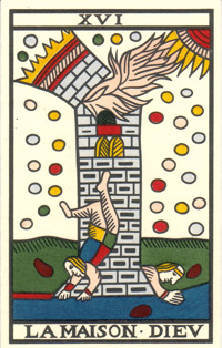 Tarot de Jean Noblet, XVI La maison Diev, JC Flornoy restauration